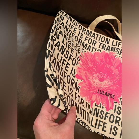NWOT Lularoe Transformation is for Life extra large canvas tote bag 20”x15”x4” - Picture 9 of 11